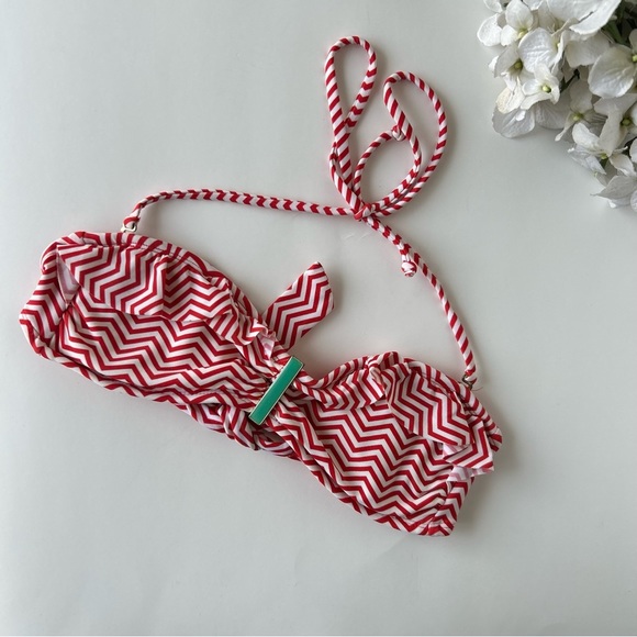 Xhilaration Chevron Print Ruffle Bikini Top - Picture 6 of 8